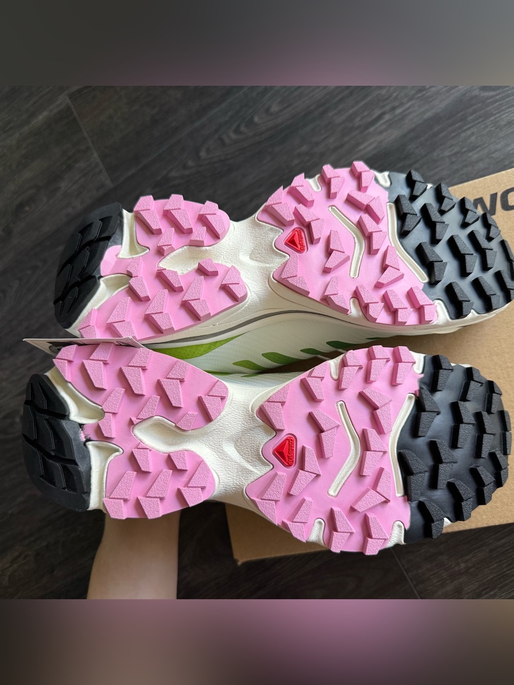 Salomon XT-4 OG Sneakers, Vanilla Ice / Acid Lime / Pink Frosting, 7M/8W - Picture 7 of 12